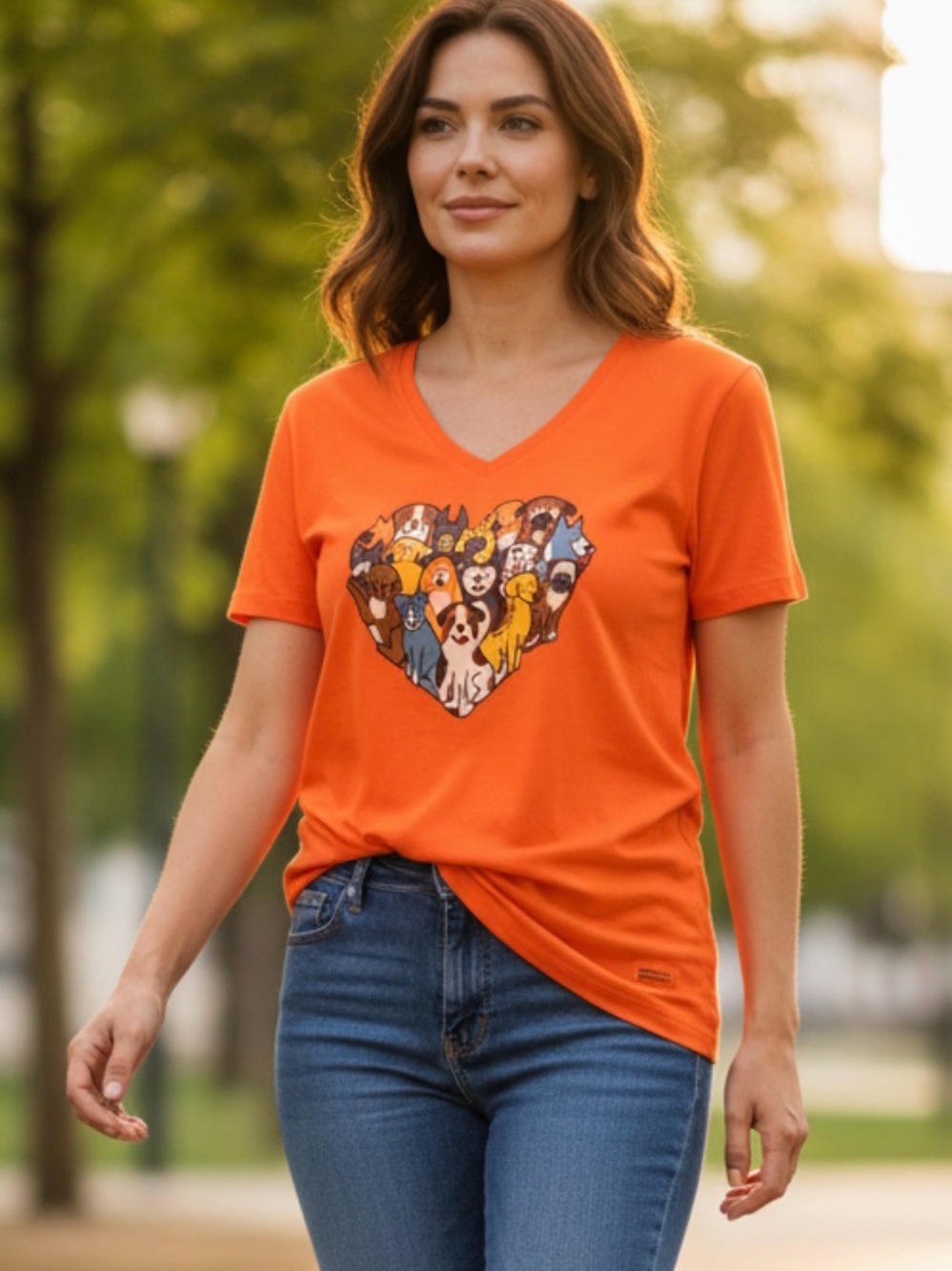 Life is Good XXL bright coral dog graphic t-shirt